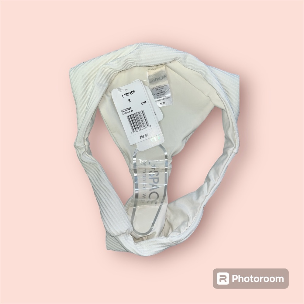 NWT L*Space Eco Chic Sol Classic Bikini Bottom Size S Cream - Picture 6 of 7